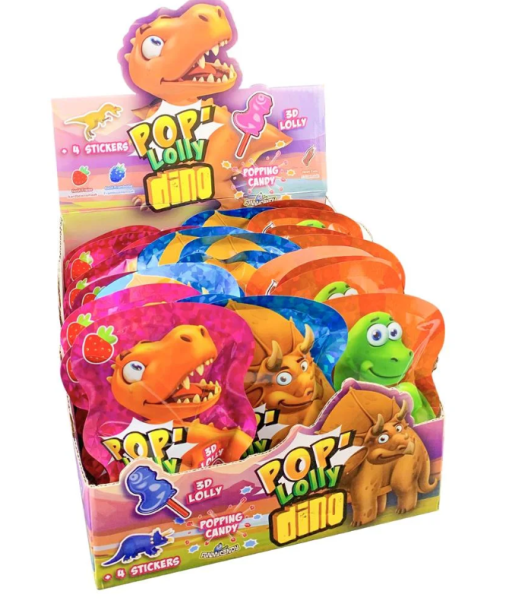 Funny Candy Pop Lolly Dino Popping Candy 36 x 16g
